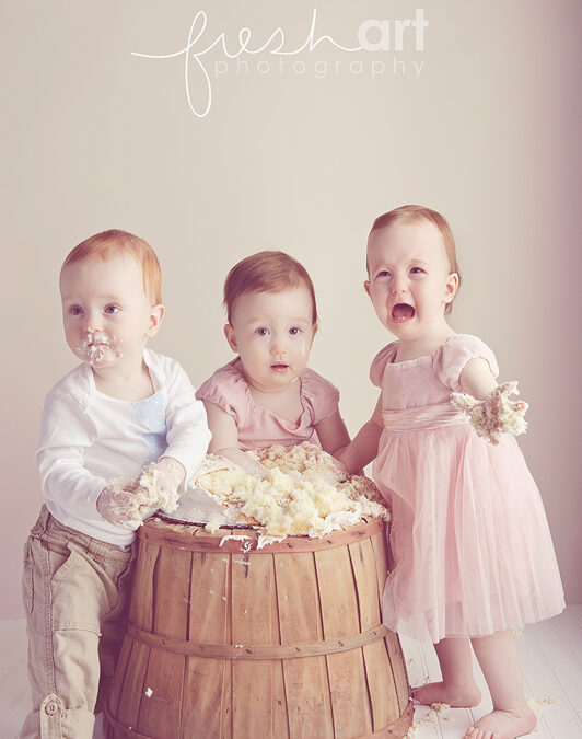 Grace+Emma+Jack=One Year Old | St. Louis Triplet Photographer